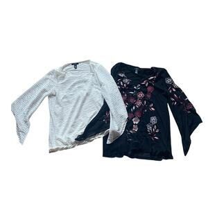 Alfani Womens/Teen Blouses one Floral one White Size L/XL Boho Flowy casual